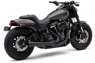 Cobra El Diablo 2 Into 1 Exhaust System In Black For Harley Davidson 2018-2023 Softail Fat Bob & 2020-2023 Low Rider S Motorcycles (6474B)