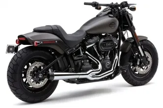 Cobra El Diablo 2 Into 1 Exhaust System In Chrome For Harley Davidson 2018-2024 Softail Fat Bob Motorcycles (6474)