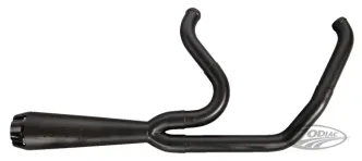 Two Brothers Racing 2-Into-1 Full Exhaust System Competition-S Muffler With Carbon Fiber End Cap in Ceramic Black Coated Finish For 1999-2005 Dyna Models (005-4280199-B)