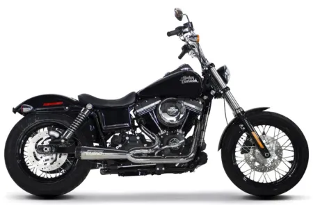 Two Brothers Racing 2-Into-1 Exhaust System Competition-S Muffler With Carbon Fiber End Cap in Polished Finish For 2006-2017 Dyna Models (005-3750199-P)