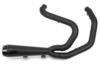 Two Brothers Racing 2-Into-1 Exhaust System Competition-S Muffler With Carbon Fiber End Cap in Ceramic Black Coated Finish For 2006-2017 Dyna Models (005-3750199-B)