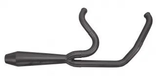 Two Brothers Racing 2-Into-1 Generation II Exhaust In Black Finish For 2018-2024 Softail Fat Bob, Deluxe, Low Rider / S, Slim, Street Bob & Standard Models (005-4970199-B)