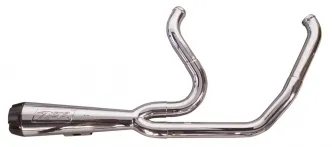 Two Brothers Racing 2-Into-1 Competition-S Exhaust In Polished Finished With Carbon Fibre End Cap For 2018-2024 FLFB & FLFBS Fat Boy, FXBR & FXBRS Breakout and FXDR Models (005-4980199-P)