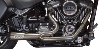 Two Brothers Racing 2-Into-1 Competition-S Exhaust in Raw Finish With Carbon Fibre End Cap For 2018-2023 Sport Glide, Heritage & Low Rider ST Models (005-4960199-SG)