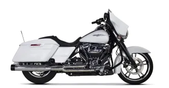 Two Brothers Racing 2-Into-1 Exhaust System Competition-S Muffler With Black Aluminium End Cap in Chrome Finish For 2017-2024 Touring Models (005-4640199)