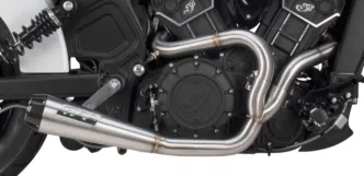 Two Brothers Racing Competition-S Muffler With Carbon Fibre End Cap in Raw Finish For 2015-2024 Indian Scout Models (005-4610199)