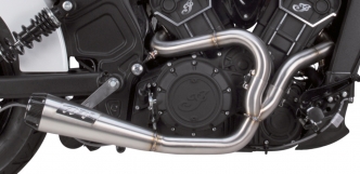 Two Brothers 2 Into 1 Racing Competition-S Muffler With Carbon Fiber End Cap in Black Ceramic Coated Finish For 2015-2022 Indian Scout Models (005-4610199-B)