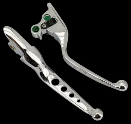 Zodiac Brake & Clutch Lever Sets 4-Hole Style in Chrome Finish For 2015-2017 Softail Models (053576)