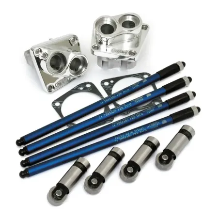 Jims Powerglide Tappet Block Kit in Polished Finish Including Pushrods, Tappets, Tappet Blocks For 1966-1984 Shovel Models (2411)