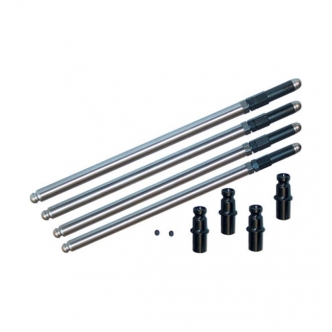 S&S Solid Chrome Moly Pushrod Kit Adjustable Pushrods With Non Adjustable Solid Lifer Conv Adapters For 1966-1984 Shovel Models (93-5067)