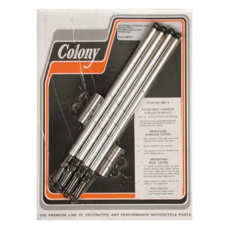 Colony Standard Replaceable Pushrod Kit Aluminium For Stock Hydraulics Lifters For 1984-1999 Evo B.T. Models (8603-8)