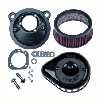 S&S Mini Teardrop Stealth Air Cleaner Kit in Gloss Black Finish For 2007-2020 XL Sportster Models (170-0440C)