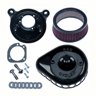 S&S Mini Teardrop Stealth Air Cleaner Kit in Gloss Black Finish For 1991-2006 XL With CV Carb Models (170-0450)