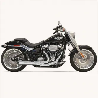 Bassani Exhaust System 2-1 Road Rage With Megaphone Muffler in Chrome Finish For 2018-2024 Softail Fat Boy, Breakout and FXDR (1S94R)