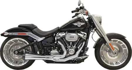 Bassani Exhaust System 2-1 Road Rage With Megaphone Muffler in Chrome Finish For 2018-2024 Softail Fat Boy, Breakout and FXDR (1S94R)