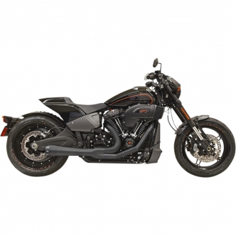Bassani Exhaust System 2-1 Road Rage With Megaphone Muffler in Black Finish For 2018-2020 Softail Fat Boy, Breakout and FXDR (1S94RB)