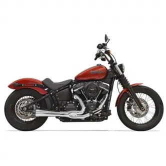 Bassani Exhaust System Road Rage III 2-Into-1 in Chrome Finish For 2018-2024 Softail Street Bob, Low Rider, Slim & Fat Bob Models (1S72R)