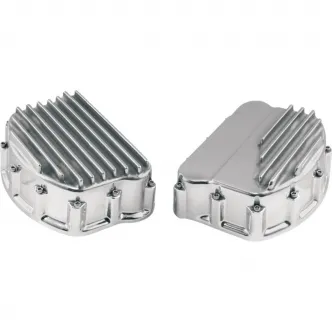 Custom Cycle Engineering Randy Smith Finned Rocker Covers For 48-65 Panhead In Polished (0940-0557)