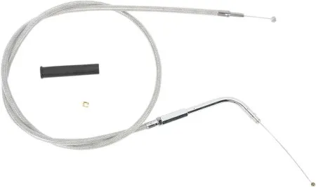 Drag Specialties 32.5 Inch Braided Stainless Steel Throttle Cable For 83 FLHT/FLHTC - Replaces 56324-81C (5330100B)