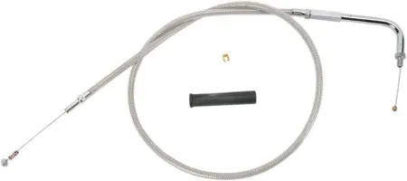 Drag Specialties 42.5 Inch Braided Stainless Steel Idle Cable For 84-87 FLHT; 84-89 FLHTC & 87-89 FLHTCU - Replaces 56328-81B (5340700B)
