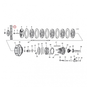 Barnett Clutch Spring Set (Short) 50LBS At 1 1/8 Inch Orange For 1941-1967 B.T., 1941-1973 45 Inch SV Models (501-66-10041)