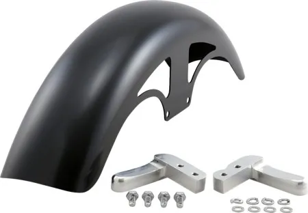 Klock Werks P-Tom Tire Hugger Steel Front Fender With Raw Mounts For Harley Davidson 2006-2017 Dyna Motorcycles With 90/90-19 Front Wheel/Tire (1401-0542)