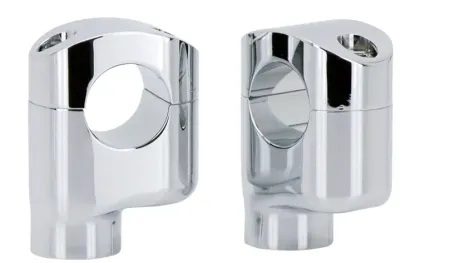 Zodiac Offset Handlebar Risers in Chrome Finish 2 1/4 Inch (5.7cm) High For 1 Inch Bars (241700)