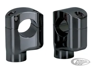 Zodiac Offset Handlebar Risers 2 1/4 Inch High in Black Finish For 1 Inch Bars (241705)