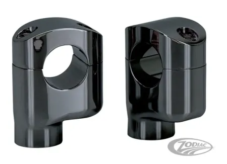 Zodiac Offset Handlebar Risers 3 1/4 Inch in Black Finish For 1 Inch Bars (241706)