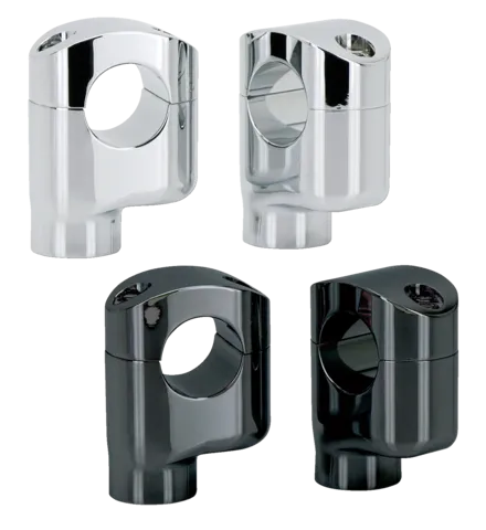 Zodiac Offset Handlebar Risers 3 1/4 Inch High in Black Finish For 1 1/4 Inch Bars (241708)