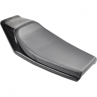 Saddlemen Caballero Black Carbon Fiber Solo Seat With Fiberglass Back For Custom/Rigid Models (Z4214)