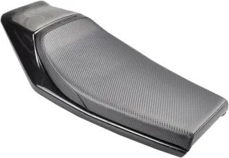 Saddlemen Caballero Black Carbon Fiber Solo Seat With Fiberglass Back For Custom/Rigid Models (Z4214)