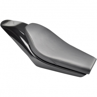 Saddlemen Champ Black Carbon Fiber Solo Seat With Fiberglass Back For Custom/Rigid Models (Z4217)