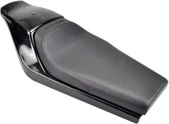 Saddlemen Tracker Black Carbon Fiber Solo Seat With Fiberglass Back For Custom/Rigid Models (Z4206)