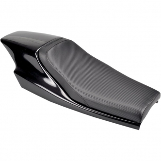 Saddlemen Vintage Black Carbon Fiber Solo Seat With Fiberglass Back For Custom/Rigid Models (Z4210)
