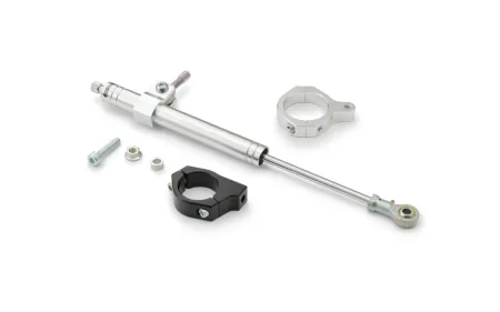 DOSS Steering Damper Kit in Silver Aluminium Finish For 2006-2017 Most Dyna Models (84889) (0414-0527)