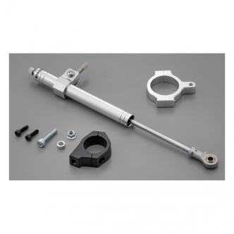 DOSS Steering Damper Kit in Silver Aluminium Finish For 2006-2017 Most Dyna Models (ARM200059) (0414-0527)
