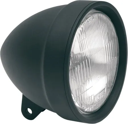 Drag Specialties 14.5cm (5 3/4 Inches) Matte Black Headlight Assembly For Harley Davidson & Custom Motorcycles (2001-0207)