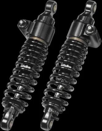 Bitubo 12 Inch DeLuxe WME Series Shocks In Black Finish For Harley Davidson 1991-2017 Dyna Models Models (HD034WME22V2)
