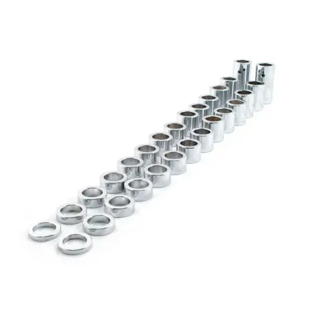 Paughco Axle Spacer Kit in Chrome Steel Finish 28-PC Kit, For 1 Inch Axles (2501K)