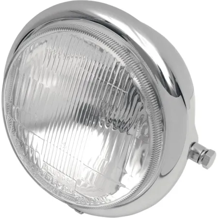 Drag Specialties 14.5cm (5 3/4 Inch) Headlight Assembly In Chrome With Side Mount For Harley Davidson & Custom Motorcycles (2001-1127)