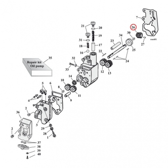 Jims Drive Gear, Oil Pump. 6 Tooth On Pinion Shaft For 1973-1989 B.T. Models (26349-84)