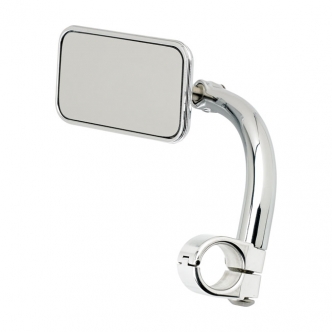 Biltwell Utility Mirror Rectangle Clamp-On 1 Inch Mirror In Chrome (6502-201-501)