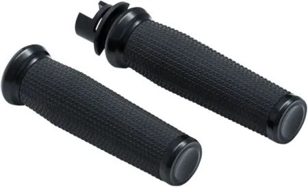 Kuryakyn Universal 1 Inch Thresher Grips With Open Ends In Satin Black (5949)