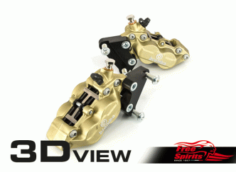 Free Spirits Front 4 Piston Brake Caliper Kit In Gold For Harley Davidson Sportster CX 1200 Roadster Models (203910)