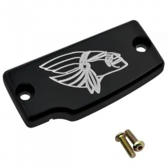 Joker Machine Rear Master Cylinder Warrior Cover in Black Finish For 2015-2018 Indian Scout Models (30-392-2)