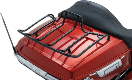 Kuryakyn Luggage Rack In Gloss Black Finish For Harley Davidson 1980-2023 Touring & Trike Models with King, Ultra, Chopped or Razor Tour-Paks (7137)