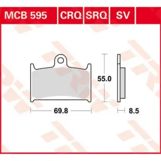 TRW SV Sinter Performance Street Front Brake Pad For 2011-2016 Indian Models (MCB595SV)