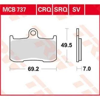 TRW SV Sinter Performance Street Front Brake Pad For 2014-2016 Indian Models (MCB737SV)