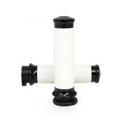 Avon Grips Custom Contour Grips In Black Finish With White Rubber For 1974-2023 Harley Davidson Motorcycles With Single Or Dual Throttle Cables (Excludes Street) (CC-86-ANO-WHITE) 